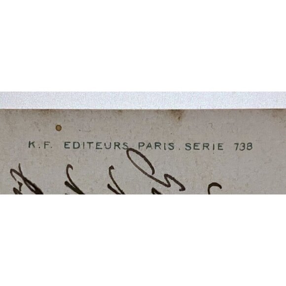 Antique French Postcard Little Sailor Boy Birthday RPPC Hand Tinted Landscape - Picture 7 of 7